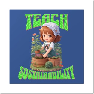 Teach Sustainability | Gardening Girl | Sustainable Living Garden Posters and Art